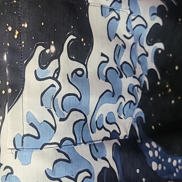 Kanagawa Japanese Great Wave Men's 2XL  Short-sleeve Button-Down Shirt - Picture 4 of 5